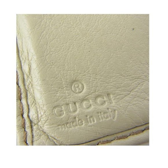 Gucci White Leather With Gold G Hinge Closure Vintage Wallet - Picture 6 of 8